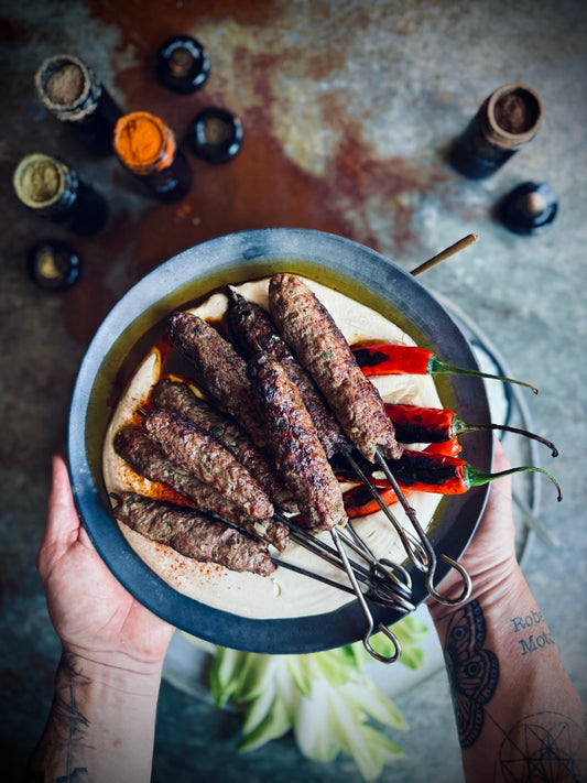 Lamb Kofta with Whipped Tahini White Beans