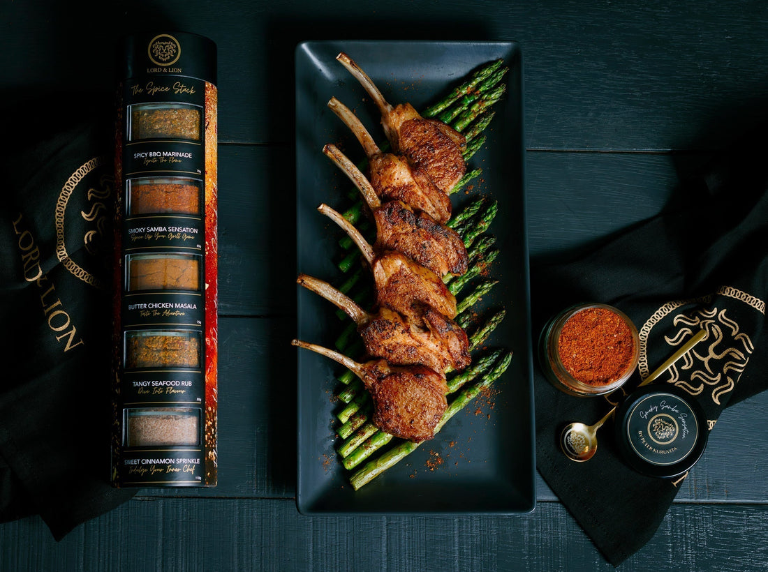 Smokey Samba BBQ Lamb Chops with Asparagus